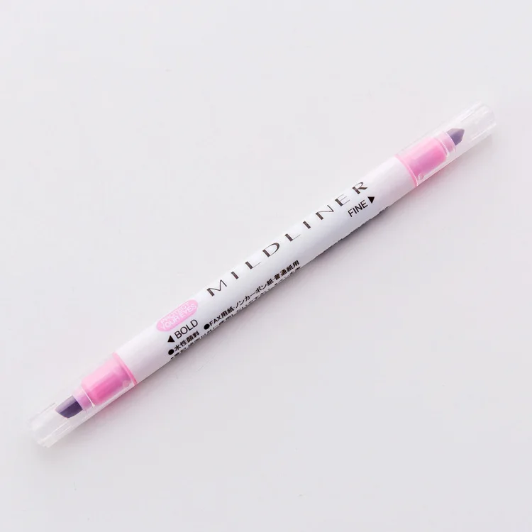 Pink Милый кавайный конфетный цвет двуглавый флуоресцентный маркер ручка креативный студенческий художественный знак водная Цветная кисть подарок канцелярские принадлежности 1 шт - Цвет: Pink