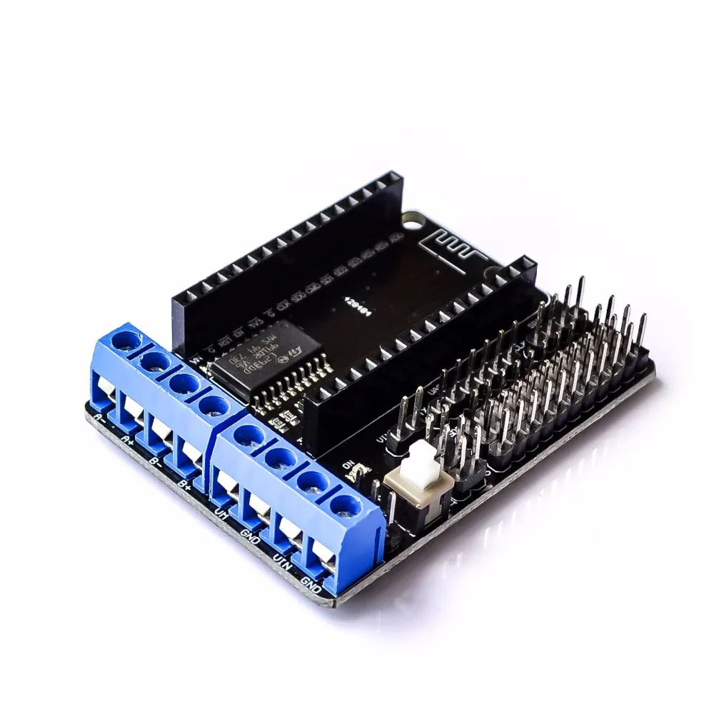 

ESP8266 WiFi motor drive expansion board L293D ESP12E Lua Internet of things smart car diy