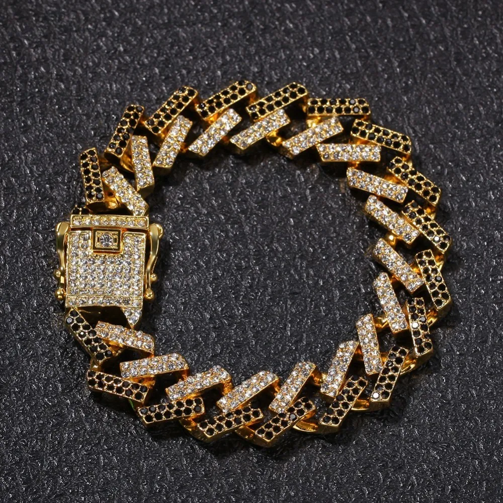 Браслет Стразы BLING KING мужской/женский двухцветный ювелирный украшение из сплава