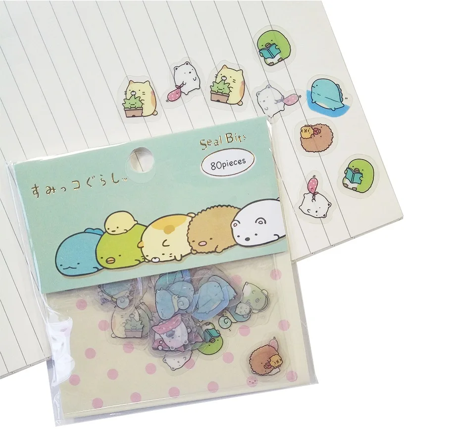 80 шт./лот Kawaii мультяшный медведь Кот кролик наклейки Дети DIY Дневник телефон