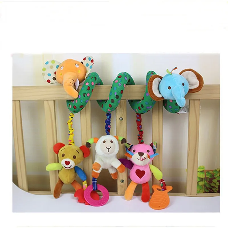 Детская кровать детские игрушки-погремушки кольцо звуковая активность спиральная кровать коляска игрушка двойная голова Лев Слон подвесной колокольчик погремушка для детской кроватки игрушки