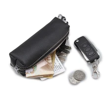 Баррель-образный Кожаный Автомобильный кошелек для ключей, модный мужской кошелек на цепочке, держатель для ключей, кошелек, прочный кошелек из коровьей кожи, сумка-кошелек