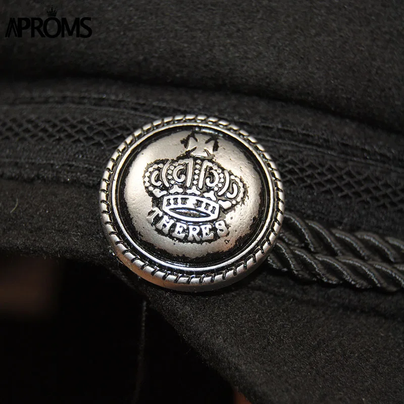 High Street Fashion 2017 Black Hat Women Casual Rope Flat Cap Elegant Autumn Winter Festivals Outfit 90s Girls Warm Beret Hat