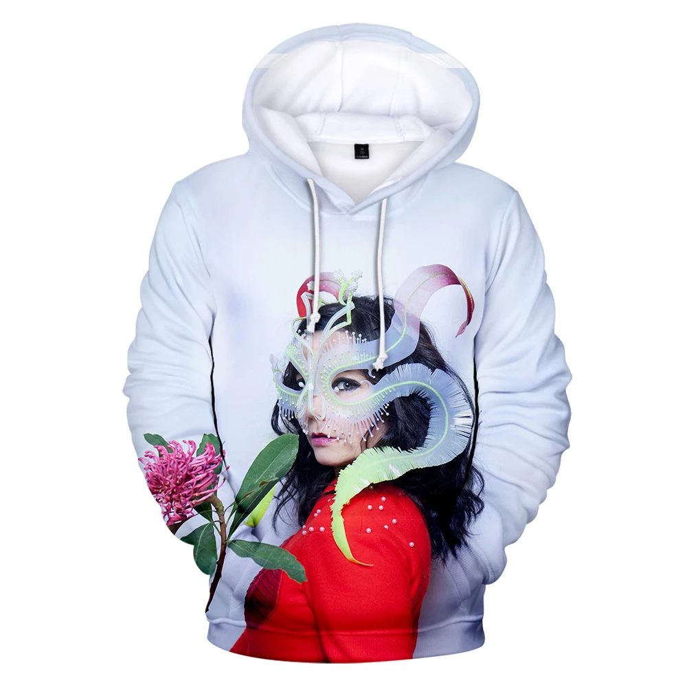 Модная 3D Толстовка Bjork с принтом певицы раппера Харадзюку толстовки капюшоном в