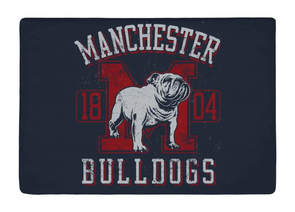 Floor Mat Vintage Navy and Red Bulldog Print Non slip Rugs Carpets alfombra For font b