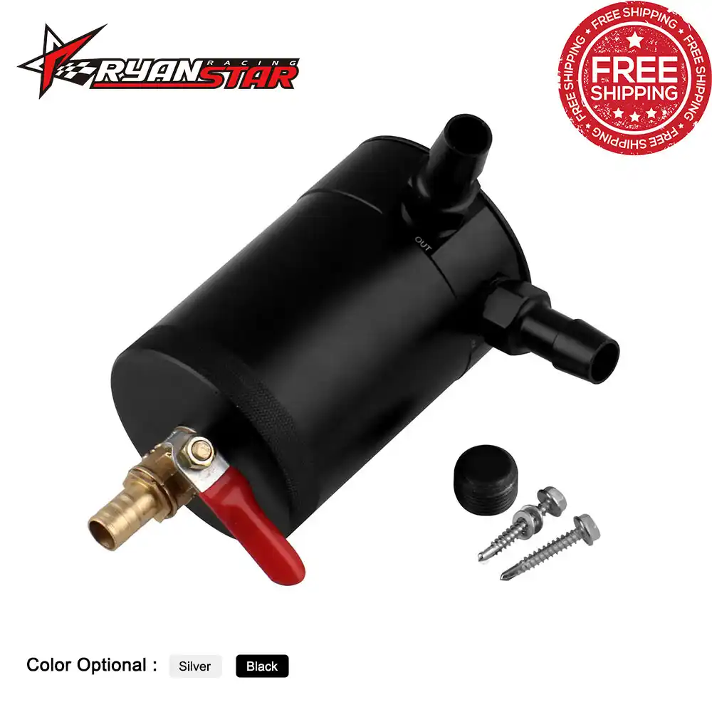 Universal Aluminum Baffled 3 Port Oil Catch Can / Tank / Air Oil