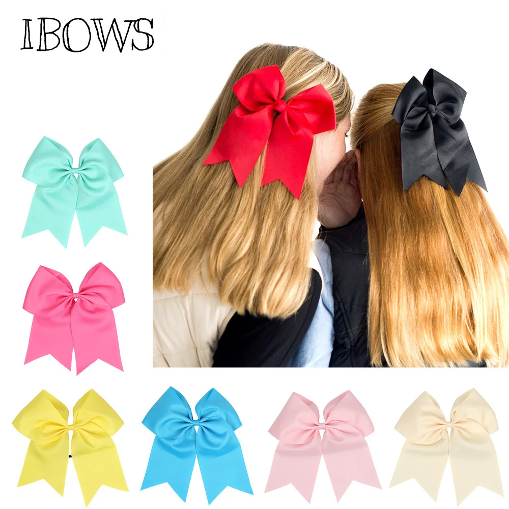 

20 Colors 8 Inch Large Ribbon Cheer Bow With Alligator Clips Cheerleading Dance Hair Bows For Girls Barrette Hair Accessoires