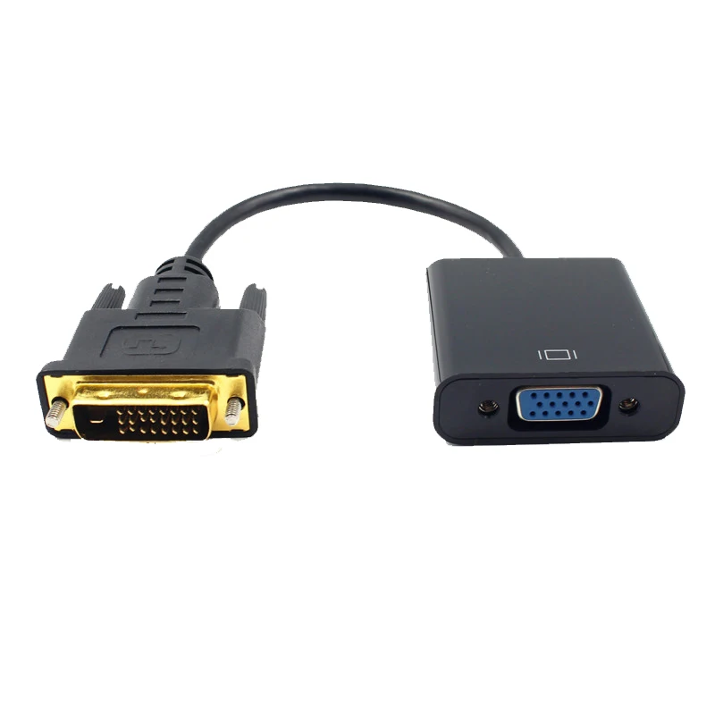 DVI мужчина к VGA Женский DVI 24 + 1 25 Pin видео конвертер Кабель-адаптер PC дисплей 1080 P конвертер Кабель