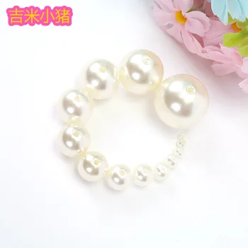 

ABS Imitation Pearl Diy Beads Toys for Children Girls Gift White Straight Hole DIY Bead Accessories Beaded Toy Factory Wholesale
