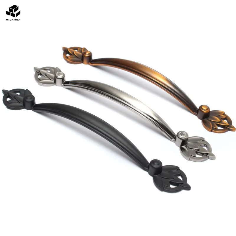 1Pcs Drawer Cabinet Door Handle Antique European Zinc Alloy European Bronze Elegant Wardrobe Cupboard Dresser Handle Pull Knobs