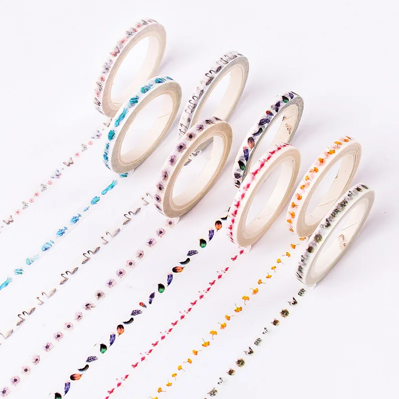 5mm*7m Cute Colored Japanese Masking Washi Tape Decorative Adhesive