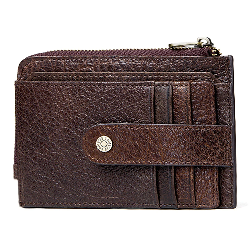 RFID натуральная кожа кредитной держатель для карт бумажник Для мужчин короткой молнией короткий кошелек для монет, клатч, кошелек мужской