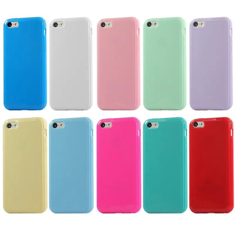 

Solid Candy Color TPU Rubber Soft Case for iPhone 5C Case Glossy Back Cover Mobile Phone Bag for iPhone 5C
