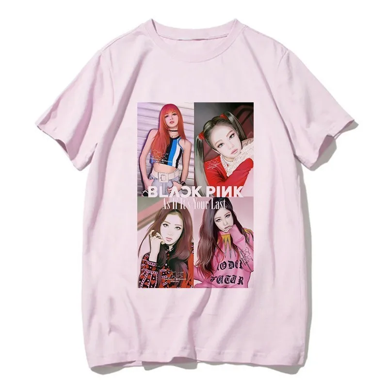 Футболка Kpop Blackpink Kill This Love Harajuku LISA JISOO JENNIE ROSE 90 s, женская модная футболка, женская футболка Ullzang