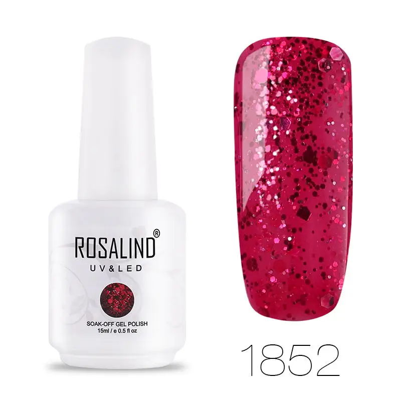 ROSALIND гель 1S 15 мл Гель-лак для ногтей большая белая бутылка 60 чистых цветов впитываемый Праймер УФ-Гель-лак для ногтей для маникюра - Цвет: 1852