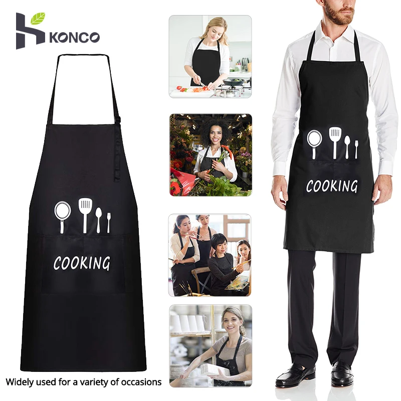 

KONCO Waterproof Cooking Apron Chef Aprons for Women Men Kitchen Bib Apron Dishwashing Cleaning Painting woking baking Aprons