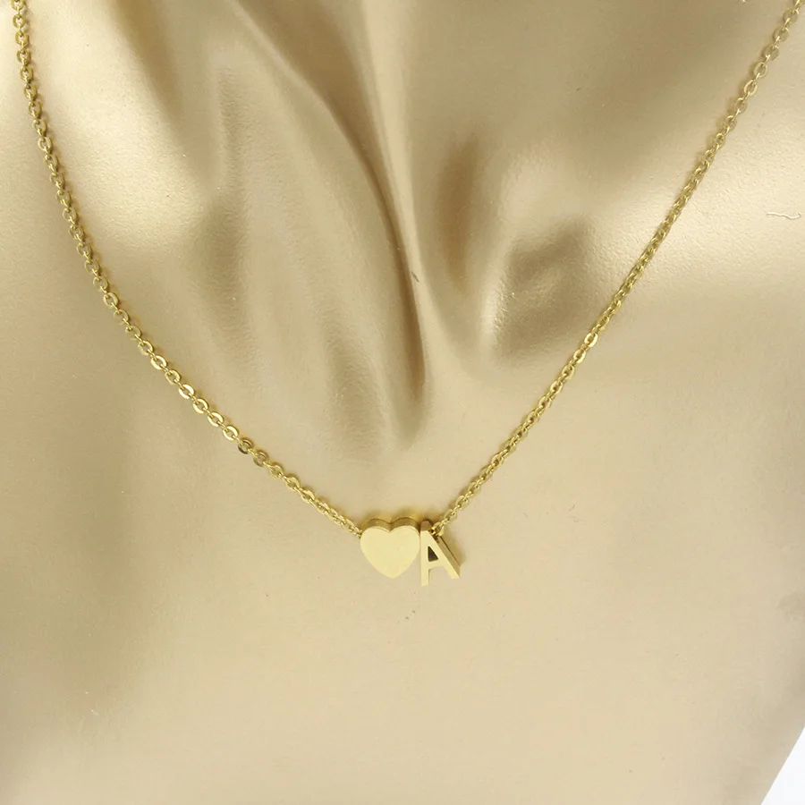 Золотое серебряное массивное ожерелье с подвеской, цепочка из нержавеющей стали, персонализированное ожерелье в форме сердца для женщин, подарок подружки невесты BFF