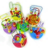 Круглые бусины Мини-типа Деревянные Игрушки для раннего развития детские игрушки