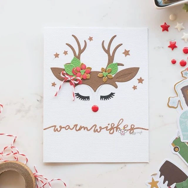 

Mmao Crafts Metal Steel Cutting Dies New design Christmas reindeer Stencil For DIY Scrapbooking Paper/photo Cards Embossing Dies