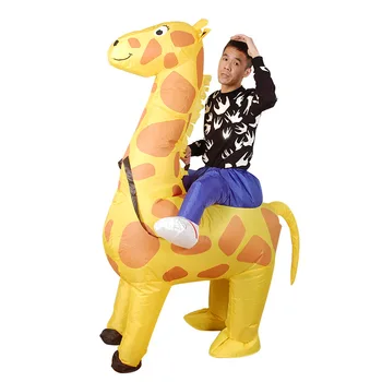 

nflatable Giraffe Costumes for Adult Ride on Cosplay Suits Animal Fancy Dress Halloween Carnival Party Airblown Costume Outfits
