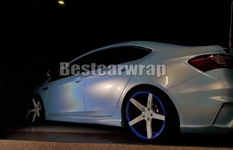 white psychedelic gloss flip vinyl car wrapping sticker Foil (2)