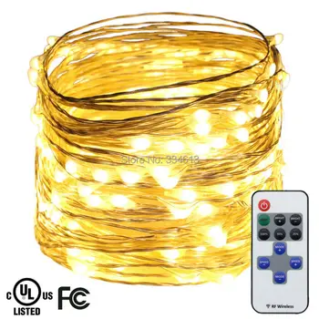 

15M 49FT 150LED Silver Wire Warm White LED String Lights Holiday Starry Lights Christmas Fairy Lights with Remote+ UL CE Adapter