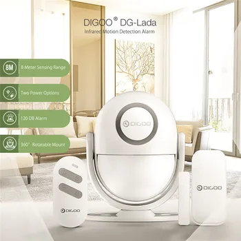 

DIGOO DG-LADA 433MHz Infrared Motion Detector Multi-function Smart Home Security Alarm System PIR Host & Siren Set