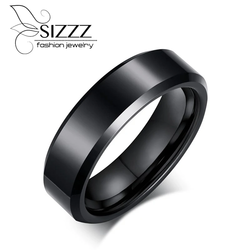 Buy Black Tungsten Carbide Men's Ring Wedding Engagement Ring for Man Jewelry