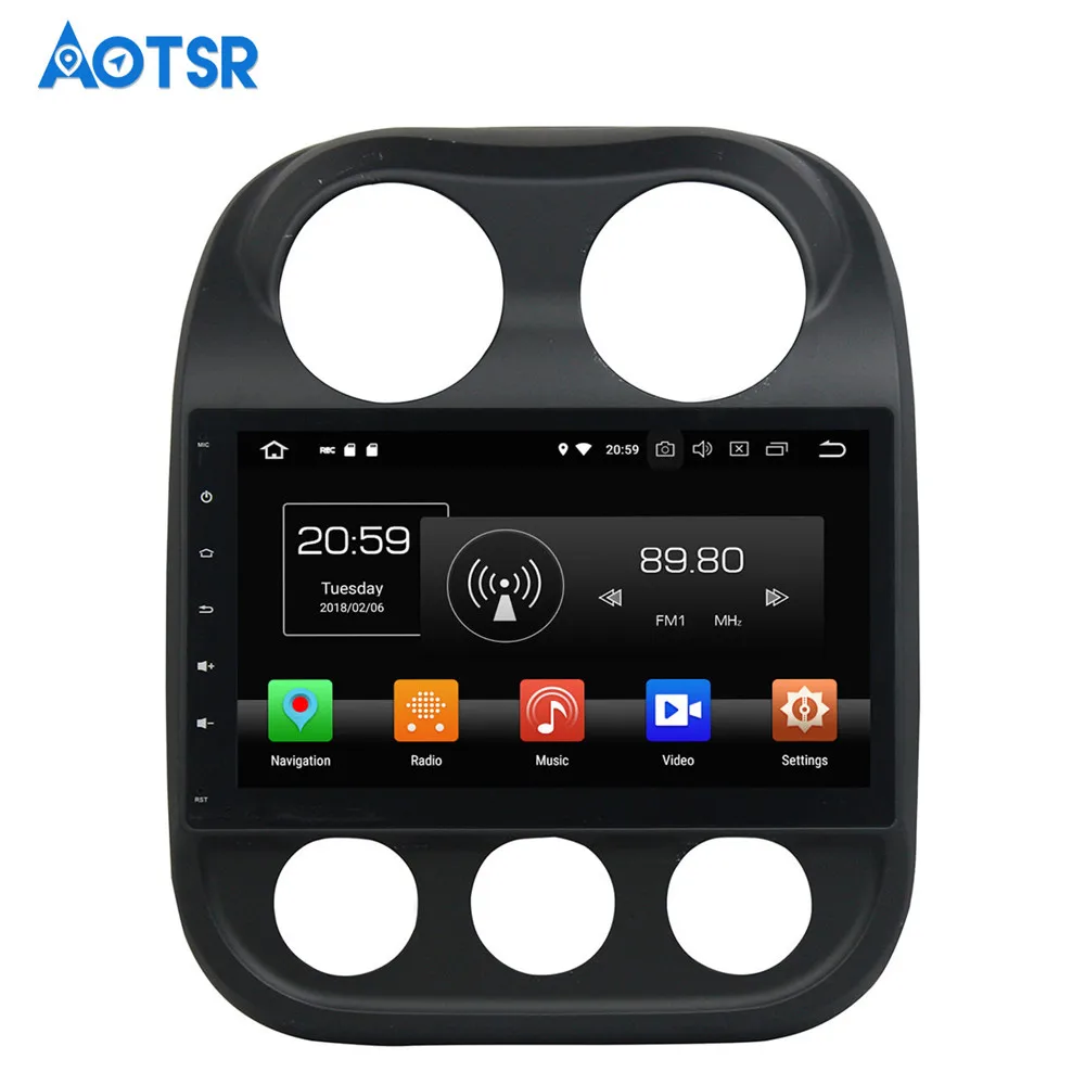 Discount Android 8.0 4+32GB Car DVD Player GPS Navigation Multimedia For JEEP Compass Patriot Radio 2014 2015 car stereo tape recorder 5