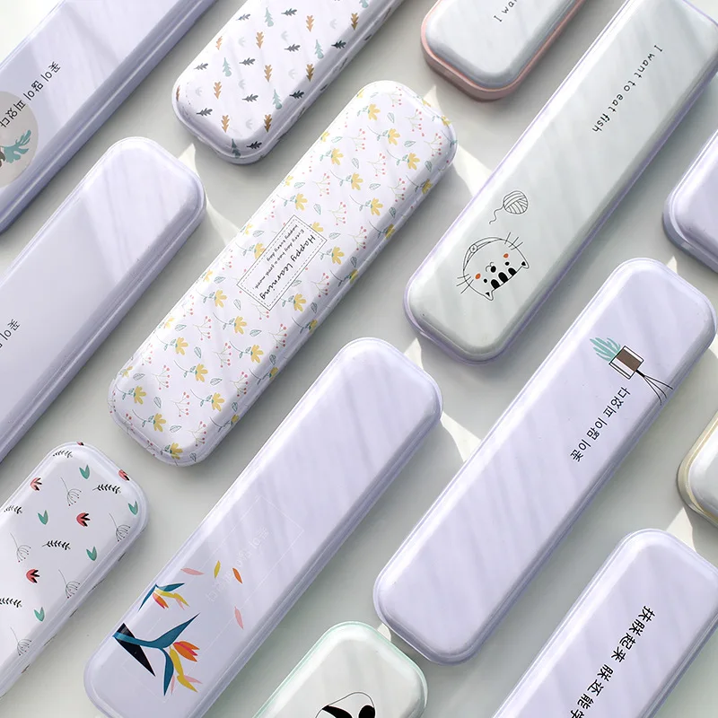 

Creative Iron Art Stationery Box Korean Edition Cute Simple Animal and Plant Series Iron Box Stationery Receiving Box.