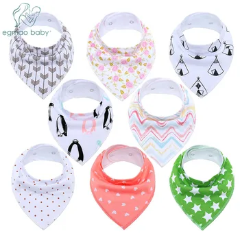 

8pcs/lot Bandana Drool Bibs Cotton Drool Bib for Teething Toddlers Infants Babies Bandana Bibs Saliva Towel For Newborns