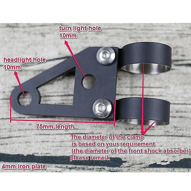 На заказ ручная работа Универсальный черный стальной кронштейн фары поворотники кронштейн для заказного Ретро винтажного мотоцикла короткий