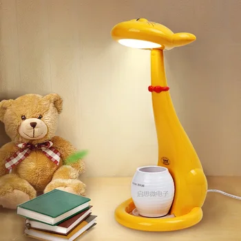 

Children's room home furnishings Cat doll Eye Protect LED Table Lamp With Pen holderDimmable Touch Switch gift for kids