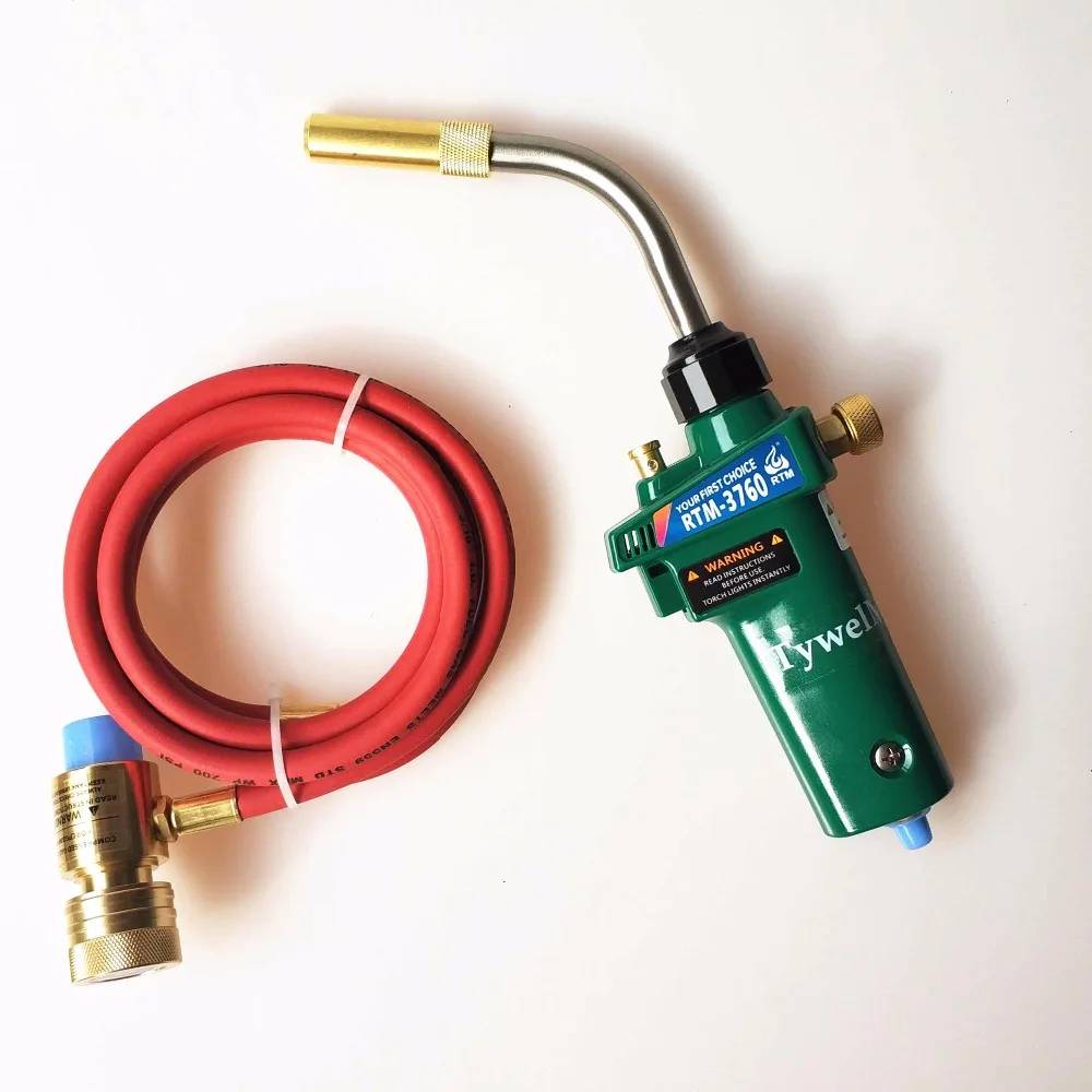 Mapp الغاز حام الشعلة الذاتي الاشتعال الزناد 1.5 m خرطوم البروبان لحام التدفئة شواء HVAC السباكة مجوهرات CGA600 الموقد