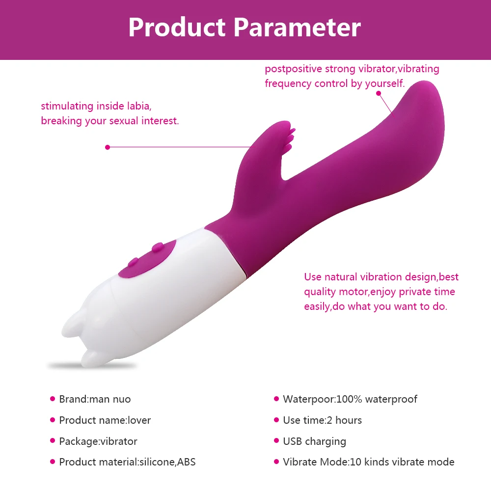 USB Rechargeable 10 speed Vibrator Dual Motor Powerful Dildo G spot Oral Clit Barbed Vibrators Sex Toys for Woman