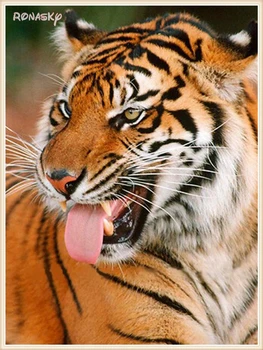 

Full round drill diamond embroidery tiger family 5d diy diamond painting Cross Stitch Rhinestone mosaic decoration ronasky4011