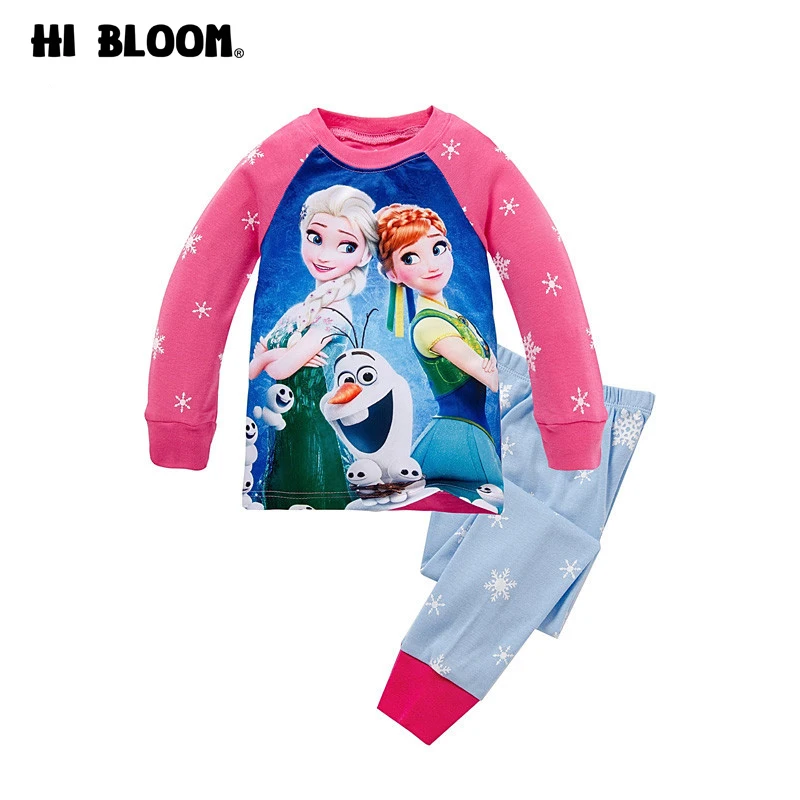 

Spring Cartoon Children Clothing Sets Elsa Anna Olaf Girls' Pajamas Sets T-Shirts Trousers Pants Girls Clothes