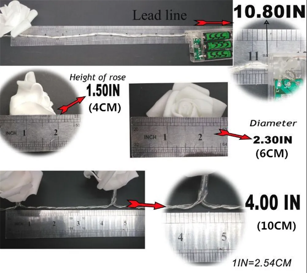 Многоцветный Декор. свадьба Роуз Света Шнура СИД Батареи для Партии Событие Рождество День Рождения Украшения Светильников Casamento