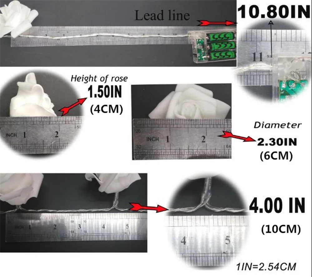 Rose Size for battery string lights