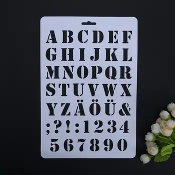 

Hollow DIY Alphabet Number Letter Stencil Template Scrapbooking Painting Paper Craft Number Word Handbook Diary School Supplies