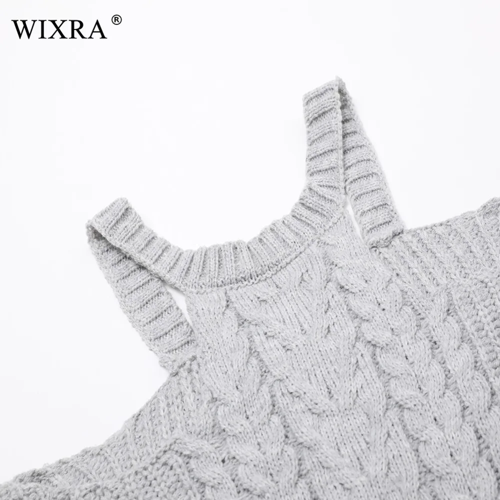 Wixra пуловер, Осень-зима, женские сексуальные свитера с открытой спиной и открытыми плечами, Свободный Топ, уличные вязаные пуловеры для женщин