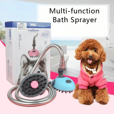 

New Multi-function Pet Dog Cat Bath Shower Sprayer Handheld Washing Brush Hose Massager Washer Cats Dogs Spray Cleaner Supplies