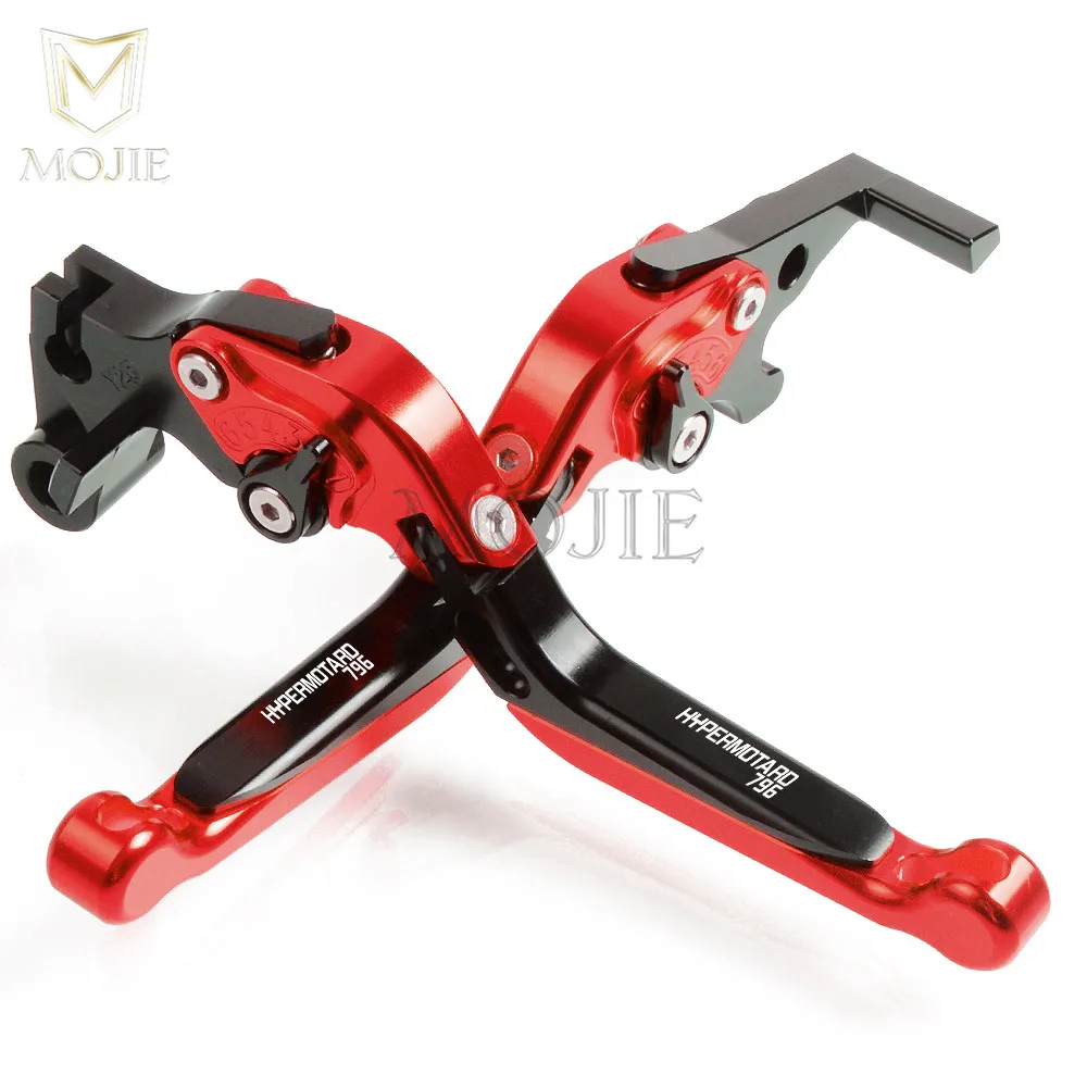 Red Black Для Ducati HYPERMOTARD 796 2010-2012 2011 аксессуары для мотоциклов CNC Алюминиевые Регулируемые Складные Выдвижные Тормозные Рычаги Сцепления - Цвет: Red Black