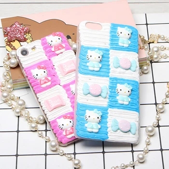 

For iPhone 4 4S 5 5S 6 6S 7 7S 8 Plus X Stereo 3D Cream Doll Case Mobile Phone Funda Cover Bag Housing Shell Skin Mask
