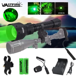 Nueva Actualización T50 Xm-L E2 Arma Led Verde 18650 Batería Antorcha Lámpara de Aluminio para Caza de Alta Calidad Nueva Actualización T50 Xm-L E2 Arma Led Verde 18650 Batería Antorcha Lámpara de Aluminio para Caza de Alta Calidad