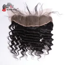 Sunnymay бразильские девственные волосы глубокая волна Кружева Фронтальная Закрытие 13x4 отбеленные узлы натуральный цвет с детскими волосами