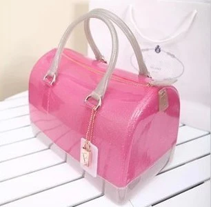 

Big Size Girls pillow shoulder jelly bag candy Color Women PVC messenger handbags silicon colorful tote beach bags bolsa