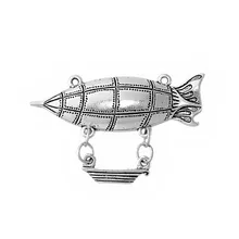 DoreenBeads цинковый сплав античный серебряный стимпанк соединители космический корабль Dirigible DIY фурнитура 50 мм(") x 34 мм(1 3/8"), 5 шт