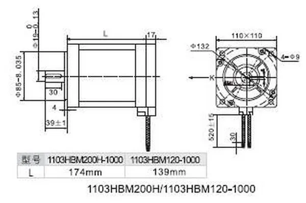 HBS2206+1103HBM120H-1000-1103HBM120H-1000-Dimension