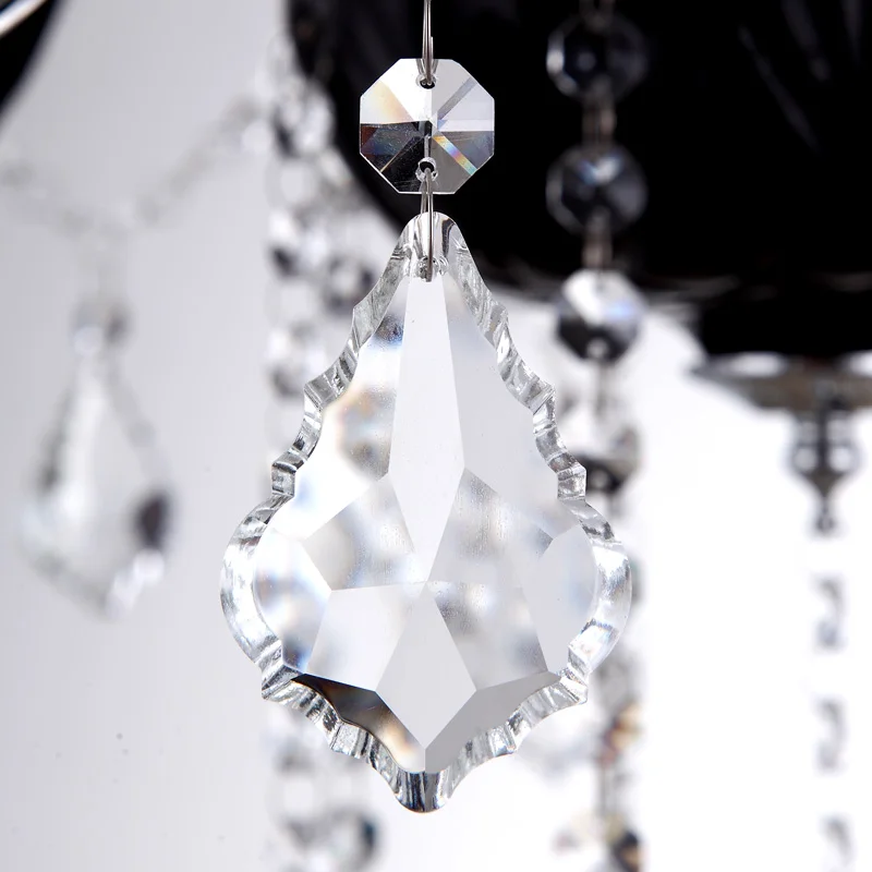 Черная хрустальная люстра для домашнего освещения lustre de cristal спальни кухни